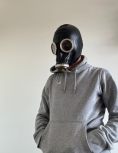 Gas mask GP5 black colour. Rubber hood, breathe play mask