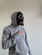 Gas mask GP5 black colour. Rubber hood, breathe play mask