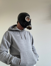 Gas mask GP5 black colour. Rubber hood, breathe play mask