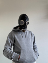 Gas mask GP5 black colour. Rubber hood, breathe play mask