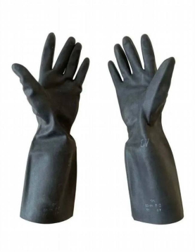 Heavy rubber hazmat gloves
