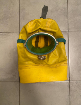 Heavy rubber scuba diving hood, full face mask