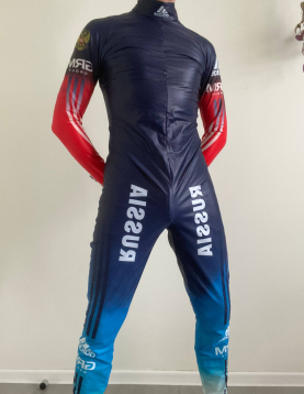Luge one piee suit with rear zip