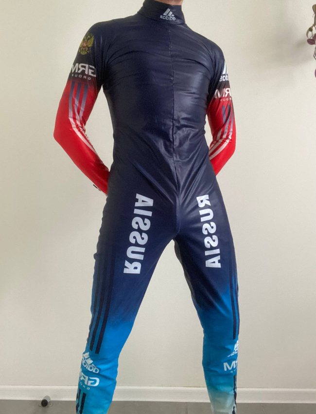 Luge one piee suit with rear zip