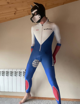 Ice skate rubberized hooded suit